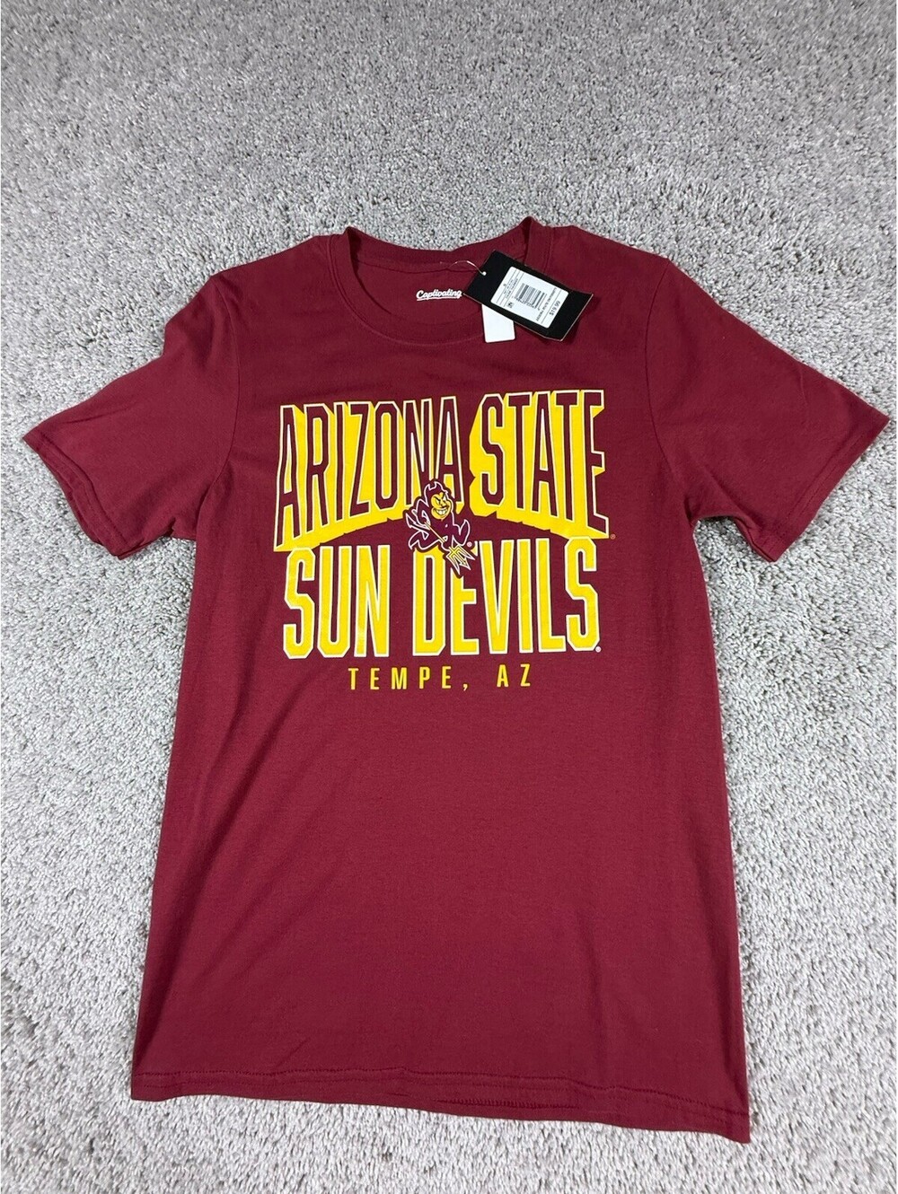 NWT Arizona State Sun Devils Red Shirt Short Sleeve 100% Cotton Men's Small